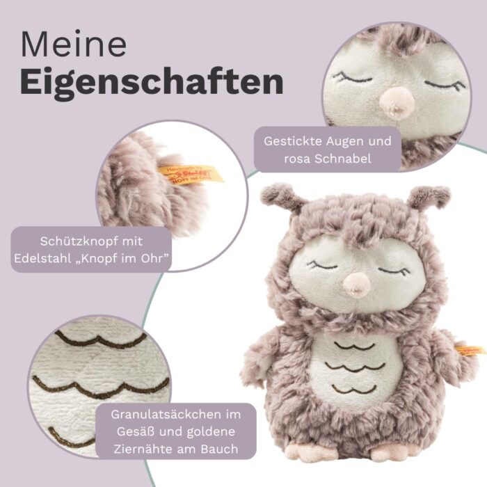 Steiff Kuscheltier Ollie Eule, Süßes Stofftier, Jungen, Mädchen & Babys ab 0 Monaten, Friends, Plüschtier 23 cm, – Bild 5