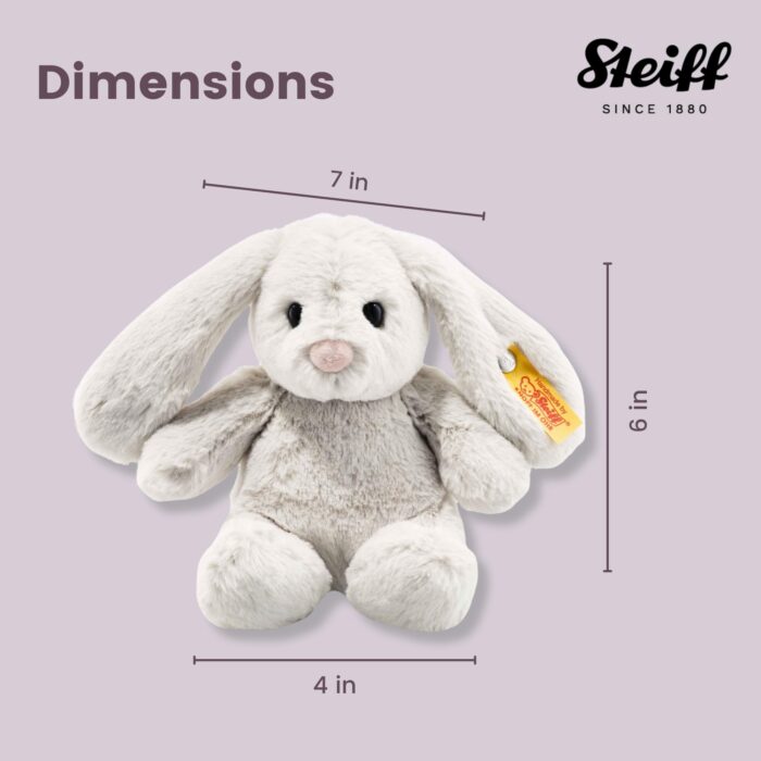 Steiff Hoppie Hase 18 cm hellgrau, Plüschtier Hase mit Schlappohren, Soft Cuddly Friends, flauschiges Stofftier zum – Bild 2